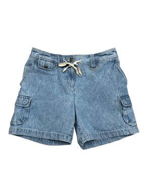 Vintage 90s Jones New York Cargo Utility Denim Shorts Womens 10 Petite Medium Wa